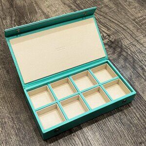 RARE Tiffany & Co Blue Leather Jewelry Organizer Box with Compartments